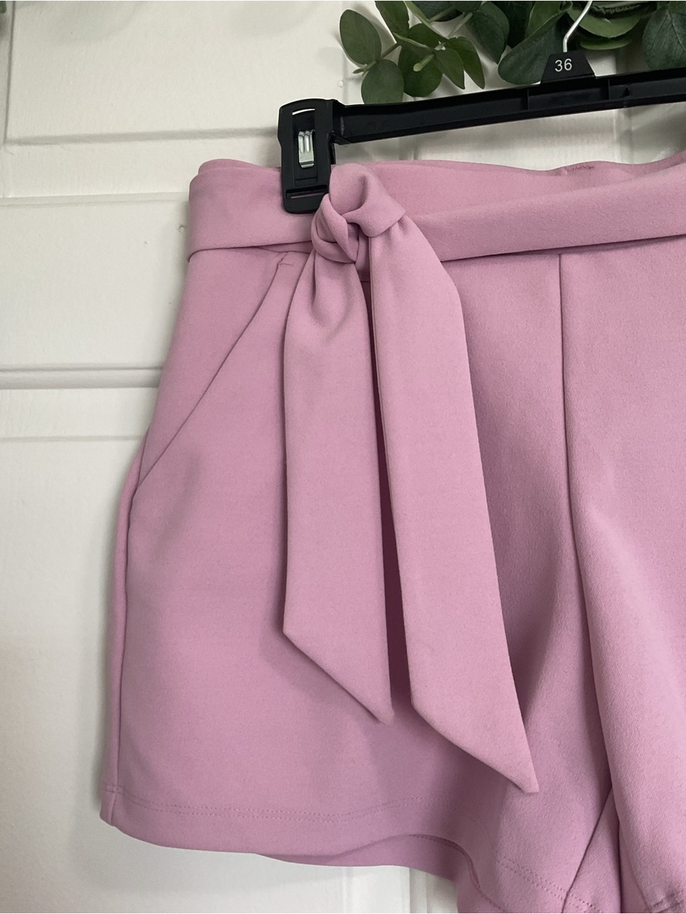LOFT High-Rise Self-Tie Shorts - Dusty Pink - Picture 6 of 8